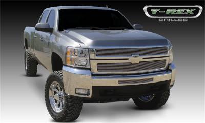 T-Rex Grilles - 07-10 SILVERVADO 2500/3500HD  T-Rex Polsihed Billet Series Grille, 2 Pc, Overlay