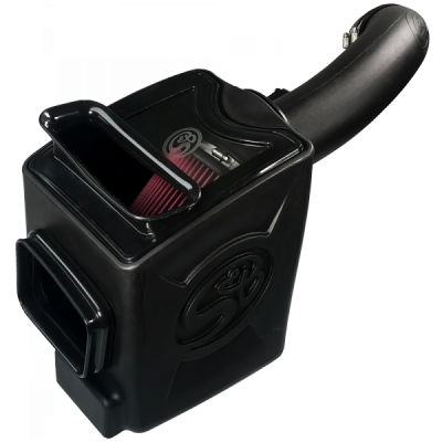 S&B Products - Cold Air Intake For 17-19 Chevrolet Silverado GMC Sierra V8-6.6L L5P Duramax Cotton Cleanable Red S&B