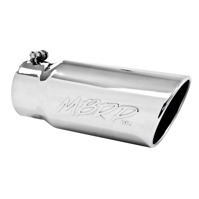 MBRP Exhaust - Exhaust Tail Pipe Tip 5 Inch O.D. Angled Rolled End 4 Inch Inlet 12 Inch Length T304 Stainless Steel MBRP