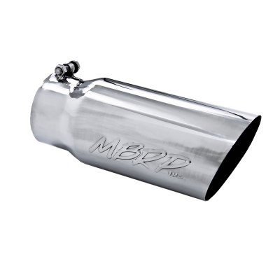 MBRP Exhaust - Exhaust Tail Pipe Tip 5 Inch O.D. Angled Single Walled 4 Inch Inlet 12 Inch Length T304 Stainless Steel MBRP