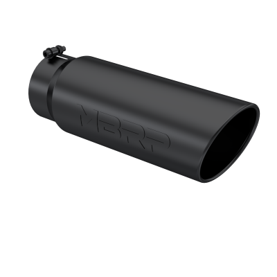 MBRP Exhaust - Exhaust Tip 6 Inch O.D. Angled Rolled End 5 Inch Inlet 18 Inch Length Black Finish MBRP