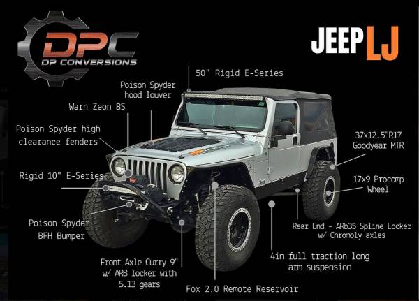 SIlver Jeep LJ | DP Conversions | Bozeman Off Road | Diesel Pros