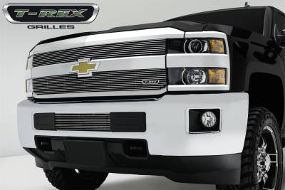 Exterior Accessories - Grille - T-Rex Grilles - 15-19 Silverado 2500HD and 15-17 Silverado 3500HD T-Rex Polished Billet Grille, 2 Pc, Overlay