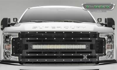 T-Rex Grilles - 17-19 FORD F250/F350  T-Rex Torch Series Light Grille, Black, 1 Pc, Replacement, Chrome Studs with (1) 30" KED (does not fit vehicles with Camera) - Image 2