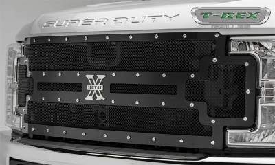 T-Rex Grilles - 17-19 FORD  F250/F350  Super Duty  T-Rex Black  X-Metal Series Studded Mesh Grille, 1 Pc, Replacement, Chrome Studs (does not fit vehicle with camera) - Image 3