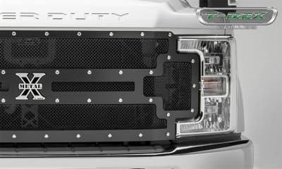 T-Rex Grilles - 17-19 FORD  F250/F350  Super Duty  T-Rex Black  X-Metal Series Studded Mesh Grille, 1 Pc, Replacement, Chrome Studs (does not fit vehicle with camera) - Image 5