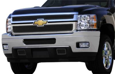 Exterior Accessories - Grille - T-Rex Grilles - 11-14 SILVERADO 2500/3500 HD  T-Rex Black Upper Class Series Grille, 2 Pc, Overlay