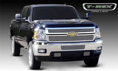 Exterior Accessories - Grille - T-Rex Grilles - 11-14 SILVERVADO 2500/3500 HD  T-Rex Pollished Billet Series Grille, 2 Pc, Overlay