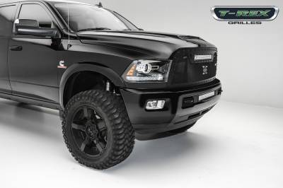 T-Rex Grilles - 2013-2018 RAM 2500/3500 HD T-Rex Stealth X-Metal Series Mesh Grille Assembly, Studded Main Grill, Custom 1 PC Full Opening, All Black w/ black stud - Image 3