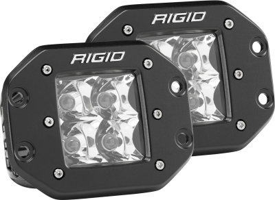 Auxiliary Lighting - LED Light Pods - Rigid Industries - Spot Flush Mount Black Pair D-Series Pro RIGID Industries
