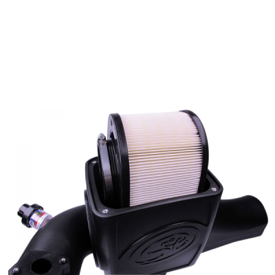 Cold Air Intake For 03-07 Ford F250 F350 F450 F550 V8-6.0L Powerstroke Dry Extendable White S&B - dieselpros.com