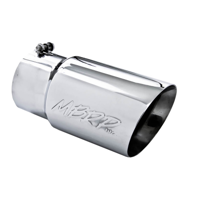 Exhaust Tail Pipe Tip 6 Inch O.D. Dual Wall Angled 5 Inch Inlet 12 Inch Length T304 Stainless Steel MBRP