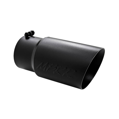 MBRP Exhaust - Exhaust Tip 6 Inch O.D. Dual Wall Angled 5 Inch Inlet 12 Inch Length-Black Finish MBRP