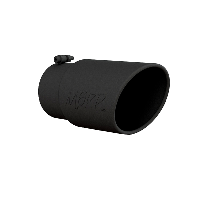 MBRP Exhaust - Exhaust Tip 6 Inch O.D. Angled Rolled End 5 Inch Inlet 12 Inch Length Black Coated MBRP