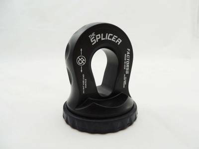 Winches and Accessories - Winch & Winching Accessories - Factory 55 - Splicer 3/8-1/2 Inch Synthetic Rope Splice On Shackle Mount Black Factor 55